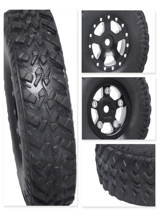 CrazyHobby 1.0 Beadlock Wheels and Tires for 1/24 Axial SCX24 Chevrolet C10 Deadbolt Jeep Jt Gladiator Jeep Wrangler JLU CRC 4WD RC Rock Crawler(Style 1) - Image 4